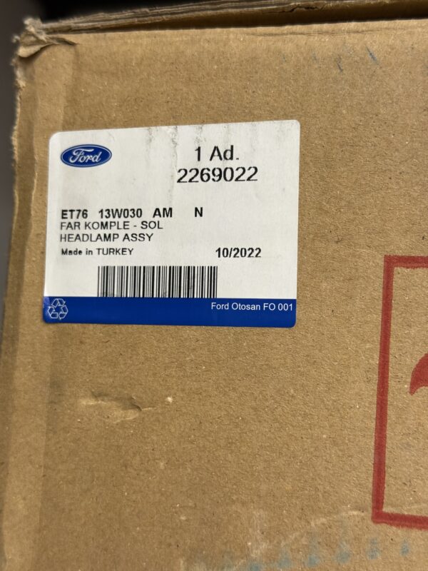 pn-739-2269022-02 Ford Courier Far Komple Sol ET76 13W030 AM | Finish No: 2269022
