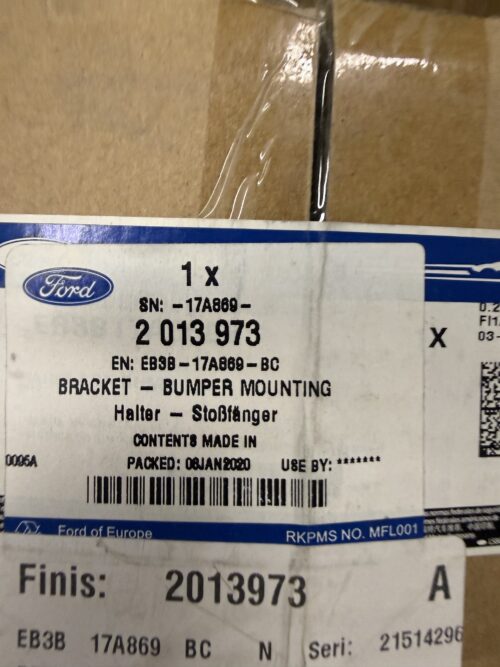 pn-891-2013973-01 Ford Ranger Braket Tampon Baglantisi EB3B 17A869 BC | Finish No: 2013973